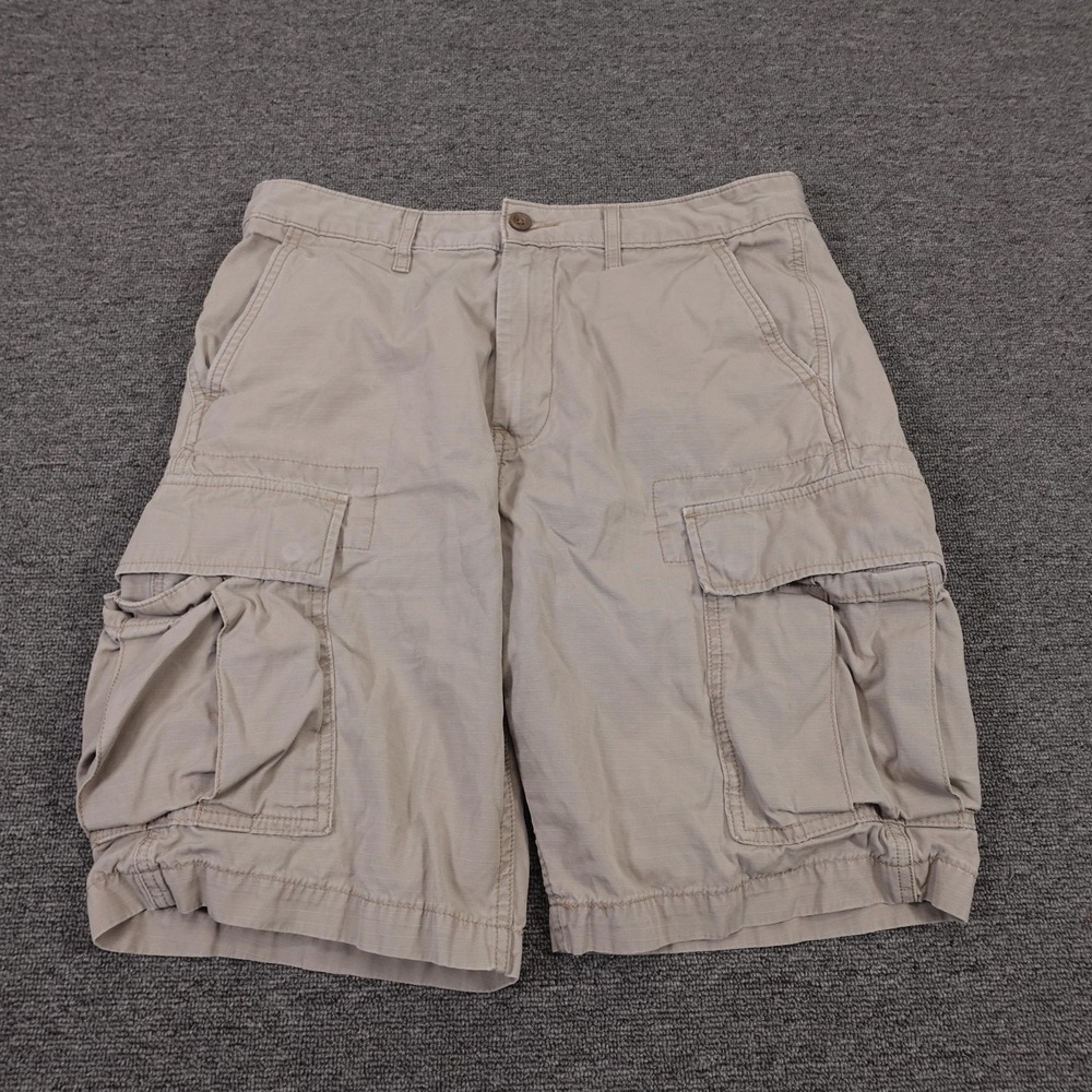 Levis Cargo Shorts Mens 32 Beige 100% Cotton 11 Inseam Utility Casual Outdoor